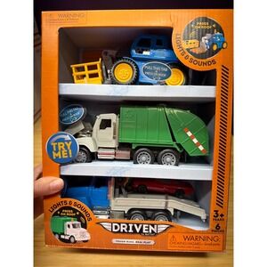 Driven by Battat Micro Urban Worker Fleet 6 Pc Lights Sounds Toy Set NIB